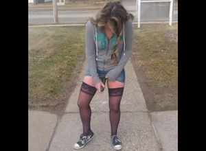 Teeny mega-bitch in pantyhose tear up